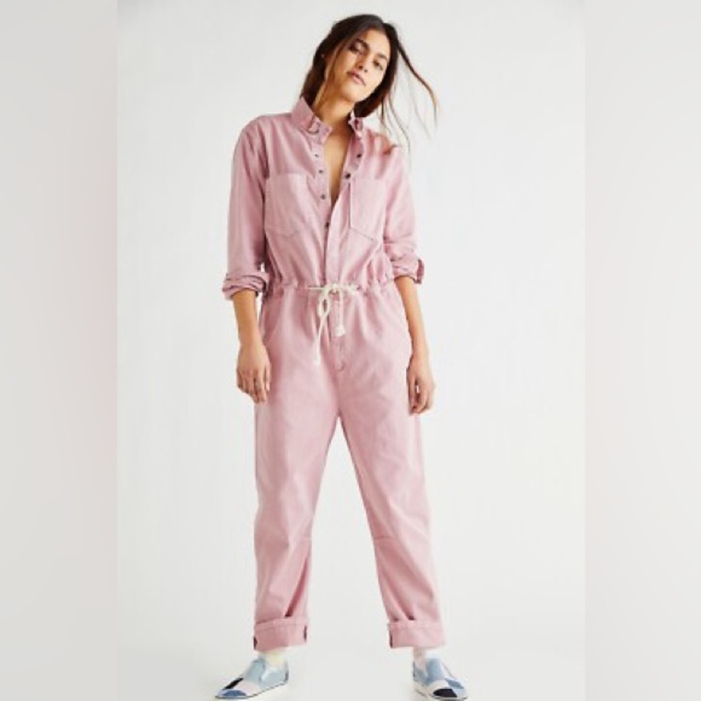 One Teaspoon Jumpsuit - Starship Denim Jumpsuit Dusty Rose